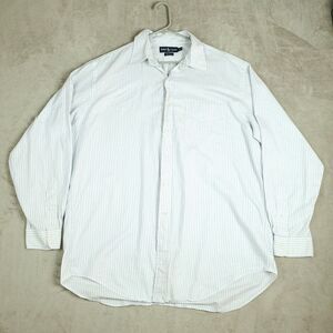 Ralph Lauren Yarmouth Shirt Mens 17 34/35 White Striped Long Sleeve Button Down